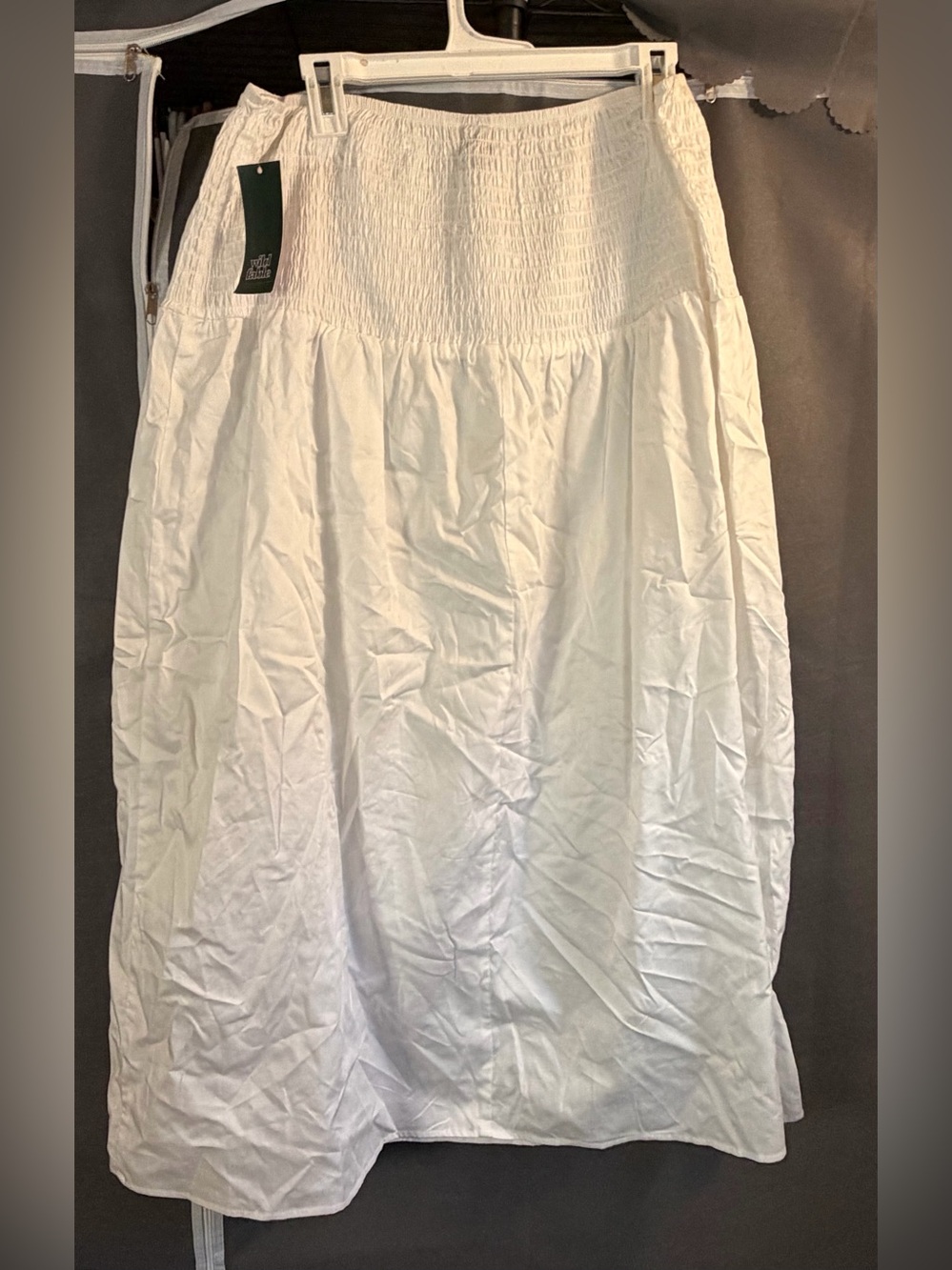 wild fable White Smocked Maxi Skirt XXL
